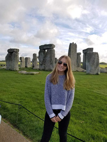 Student at Stonehenge in England