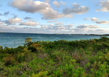 San Salvador coastline in the Bahamas