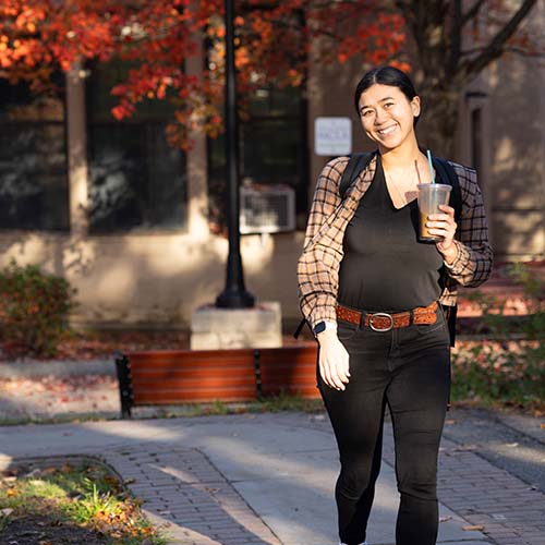 MCLA campus student smiling