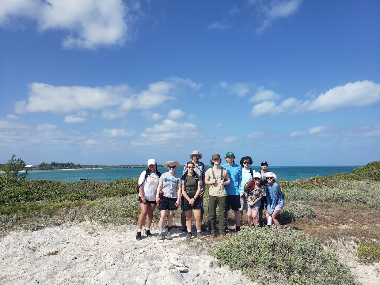 students on beach