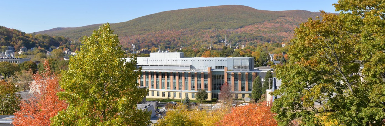 View of center for science and innovation in autumn